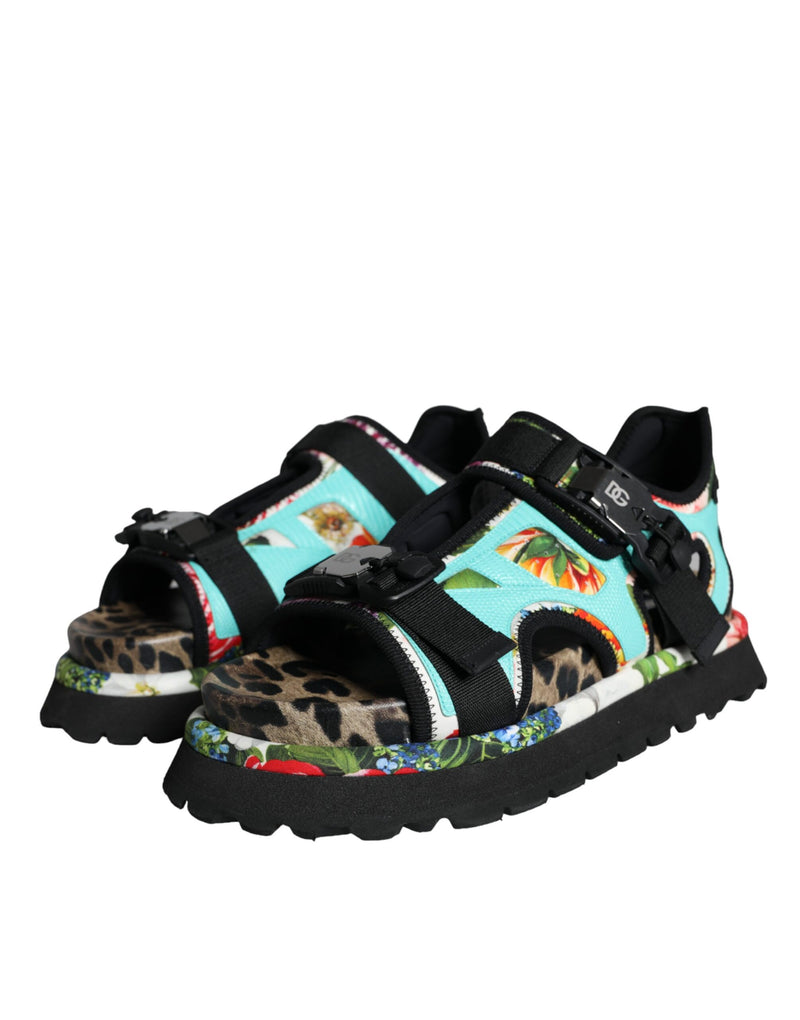 Dolce & Gabbana Multicolor Patchwork Slides Sandals Men Men's Shoes