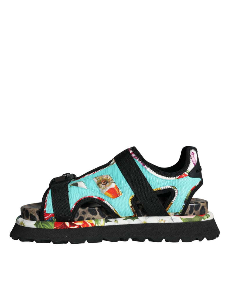 Dolce & Gabbana Multicolor Patchwork Slides Sandals Men Men's Shoes