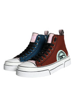 Dolce & Gabbana Multicolor Patchwork High Top Sneaker Men's Shoes