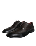 Dolce & Gabbana Black Leather Oxford Wingtip Formal Men Men's Shoes