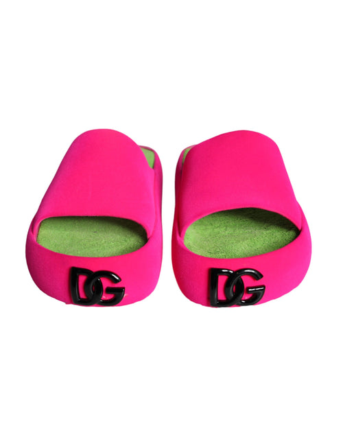 Dolce & Gabbana Fuchsia Rubber Slides Sandals Beachwear Men's Shoes (Pre-Owned)