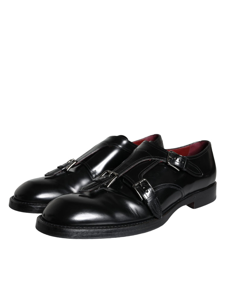 Dolce & Gabbana Black Calf Leather Men Formal Dress Men's Shoes (Pre-Owned)