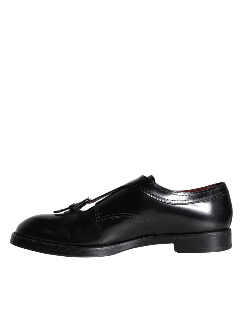 Dolce & Gabbana Black Calf Leather Men Formal Dress Men's Shoes (Pre-Owned)