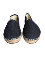 Dolce & Gabbana Blue Denim Cotton Leather Espadrilles Men's Shoes