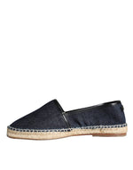 Dolce & Gabbana Blue Denim Cotton Leather Espadrilles Men's Shoes