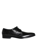 Dolce & Gabbana Black Calfskin Leather Derby Men Dress Men's Shoes