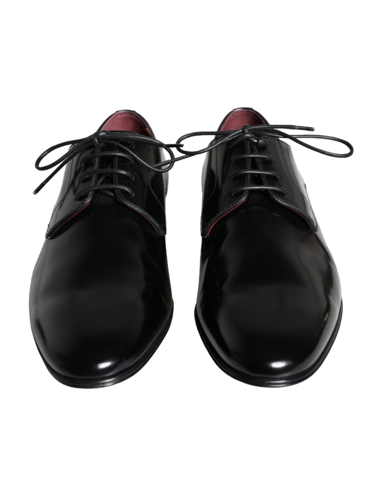 Dolce & Gabbana Black Calfskin Leather Derby Dress Men Men's Shoes