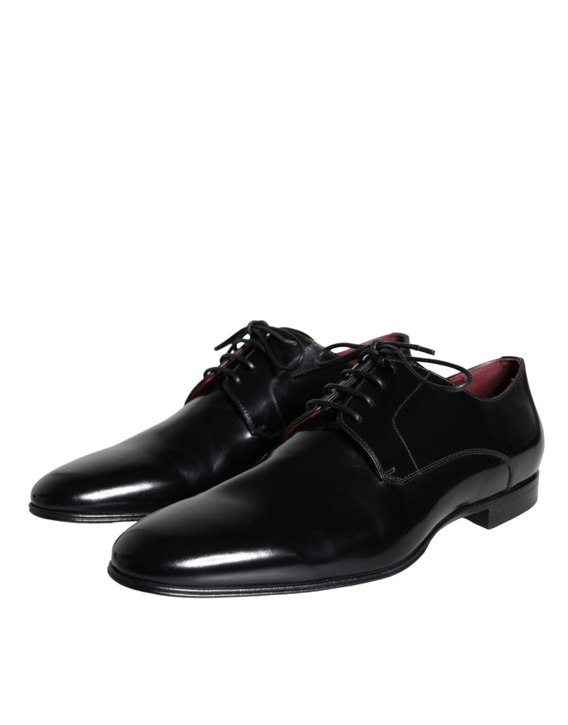 Dolce & Gabbana Black Calfskin Leather Derby Dress Men Men's Shoes