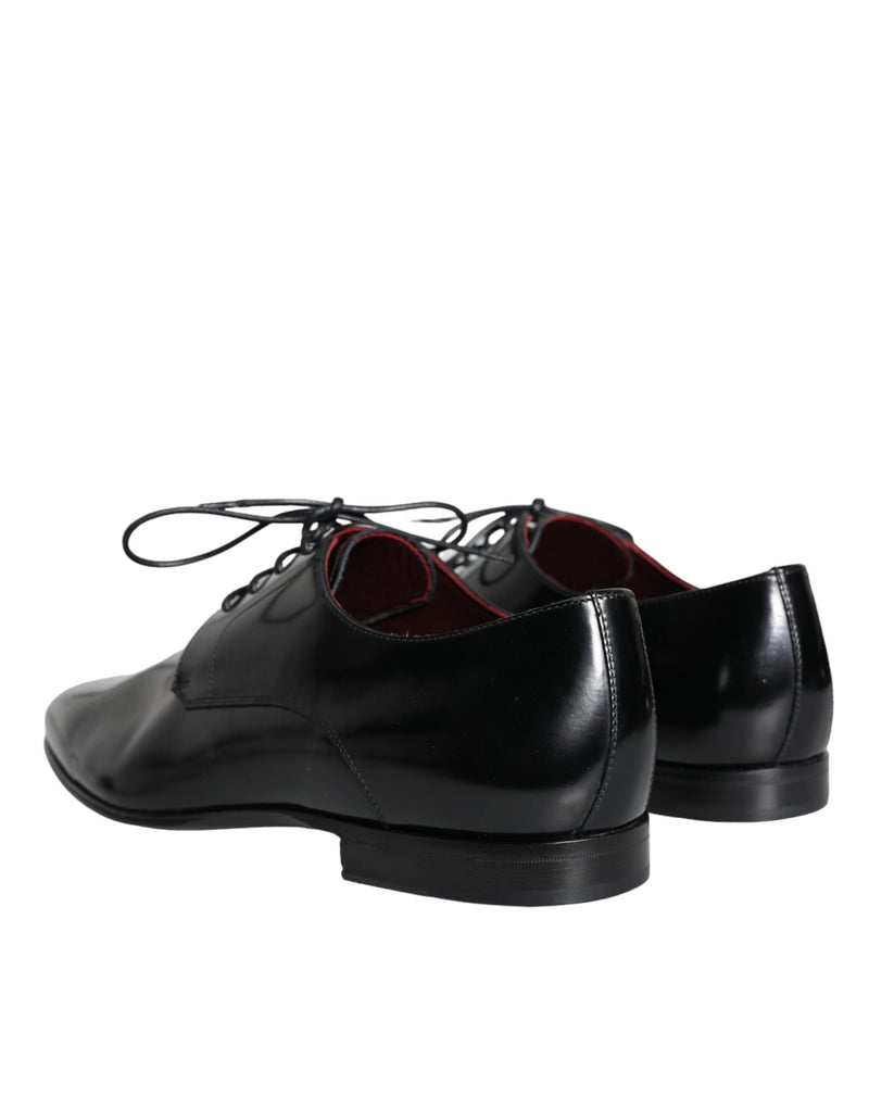 Dolce & Gabbana Black Calfskin Leather Derby Dress Men Men's Shoes