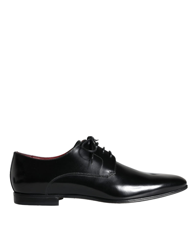 Dolce & Gabbana Black Calfskin Leather Derby Dress Men Men's Shoes