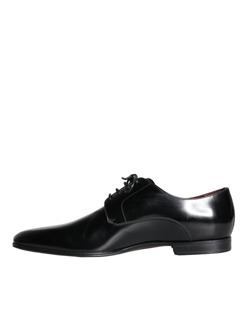 Dolce & Gabbana Black Calfskin Leather Derby Dress Men Men's Shoes