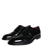 Dolce & Gabbana Black Calfskin Leather Derby Men Dress Men's Shoes