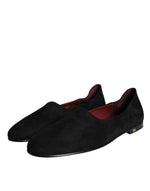 Dolce & Gabbana Black Suede Loafers Formal Slip On Men's Shoes