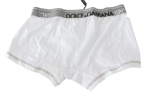 Dolce & Gabbana White Cotton Stretch Regular Boxer Men's Underwear