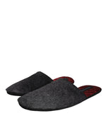 Dolce & Gabbana Black Faux Fur Slides Slippers Slip On Men's Shoes