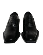 Dolce & Gabbana Black Calfskin Leather Derby Dress Men Men's Shoes