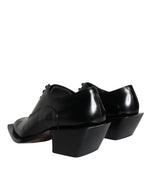 Dolce & Gabbana Black Calfskin Leather Derby Dress Men Men's Shoes