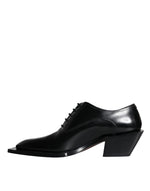 Dolce & Gabbana Black Calfskin Leather Derby Dress Men Men's Shoes