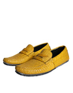 Dolce & Gabbana Yellow Leather Slip Mocassin Loafers Men's Shoes