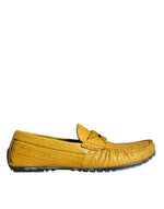 Dolce & Gabbana Yellow Leather Slip Mocassin Loafers Men's Shoes