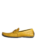 Dolce & Gabbana Yellow Leather Slip Mocassin Loafers Men's Shoes