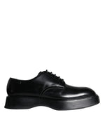 Dolce & Gabbana Black Calf Leather Derby Formal Dress Men's Shoes (Pre-Owned)