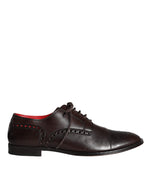 Dolce & Gabbana Brown Calfskin Leather Lace Up Oxford Men's Shoes (Pre-Owned)