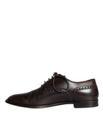 Dolce & Gabbana Brown Calfskin Leather Lace Up Oxford Men's Shoes (Pre-Owned)