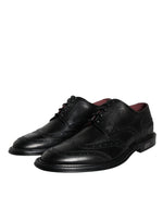 Dolce & Gabbana Black Leather Oxford Wingtip Formal Men Men's Shoes (Pre-Owned)