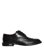 Dolce & Gabbana Black Leather Oxford Wingtip Formal Men Men's Shoes (Pre-Owned)