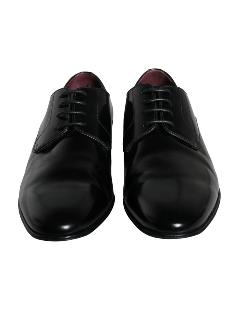 Dolce & Gabbana Black Leather Derby Formal Dress Men Men's Shoes (Pre-Owned)