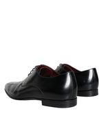 Dolce & Gabbana Black Leather Derby Formal Dress Men Men's Shoes (Pre-Owned)