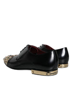 Dolce & Gabbana Black Leather RUNWAY POSITANO Crystal Derby Men Men's Shoes (Pre-Owned)