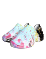 Dolce & Gabbana Multicolor Graffiti Rubber Low Top Sneakers Men's Shoes