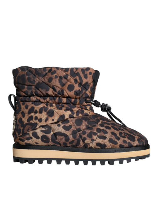 Dolce & Gabbana Brown Leopard Ankle Boots Padded Men's Shoes