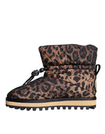 Dolce & Gabbana Brown Leopard Ankle Boots Padded Men's Shoes