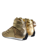 Dolce & Gabbana Gold Leather Sartoria High Top Sneakers Men's Shoes (Pre-Owned)