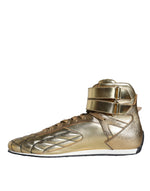 Dolce & Gabbana Gold Leather Sartoria High Top Sneakers Men's Shoes (Pre-Owned)