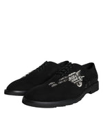 Dolce & Gabbana Black Suede Sicilia Lace Up Formal Men's Shoes