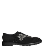 Dolce & Gabbana Black Suede Sicilia Lace Up Formal Men's Shoes