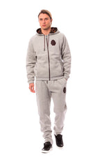 Billionaire Italian Couture Elegant Gray Cotton Sweatsuit Men's Ensemble