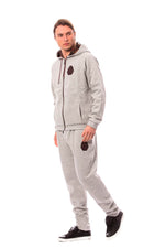 Billionaire Italian Couture Elegant Gray Cotton Sweatsuit Men's Ensemble