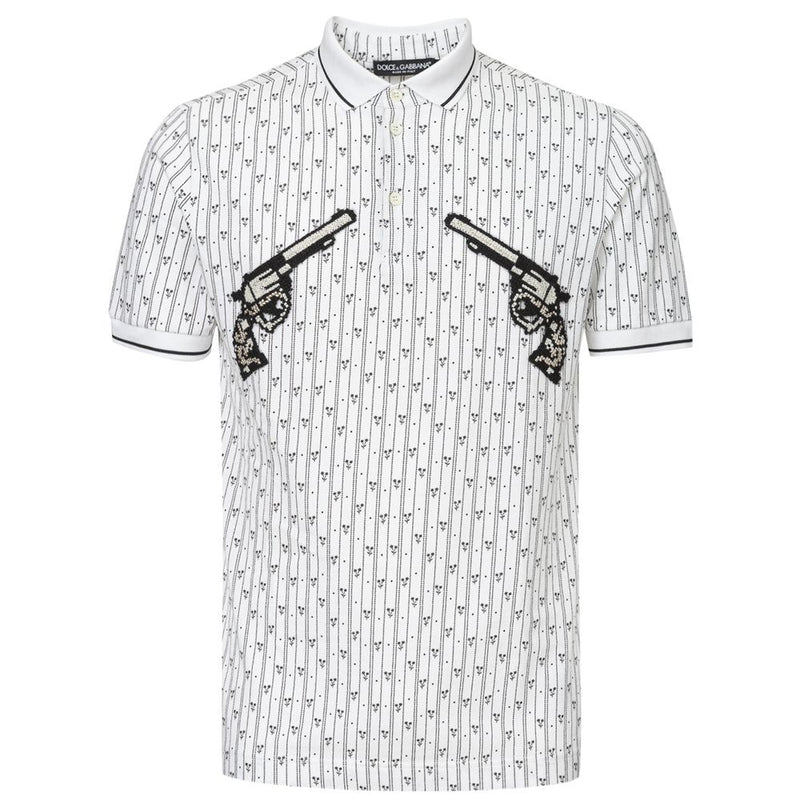 Dolce & Gabbana White Cotton Polo Men's Shirt