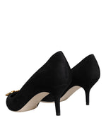 Dolce & Gabbana Black Amore Suede Bellucci Heels Pumps Women's Shoes (Pre-Owned)