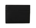 Billionaire Italian Couture Black Leather Cardholder Men's Wallet