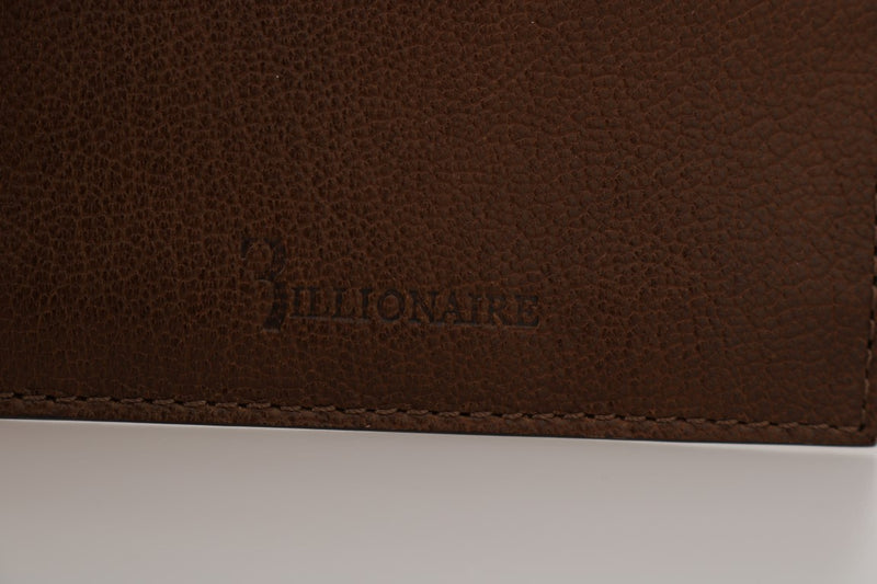 Billionaire Italian Couture Brown Leather Cardholder Men's Wallet