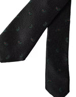 Dolce & Gabbana Black Fantasy 100% Silk Adjustable Men Men's Tie