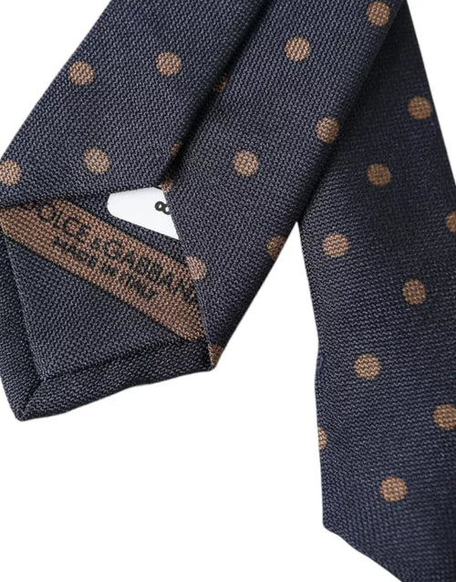 Dolce & Gabbana Black Dotted Fantasy Silk Adjustable Men Men's Tie