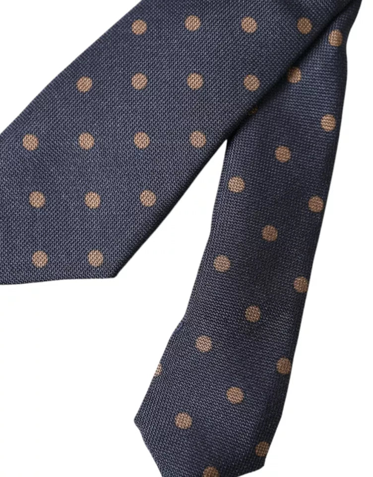 Dolce & Gabbana Black Dotted Fantasy Silk Adjustable Men Men's Tie