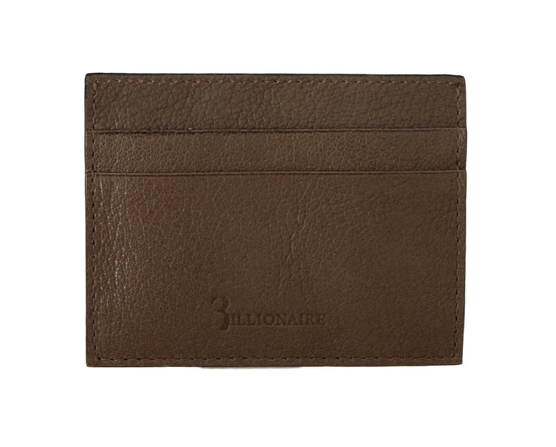 Billionaire Italian Couture Brown Leather Cardholder Men's Wallet